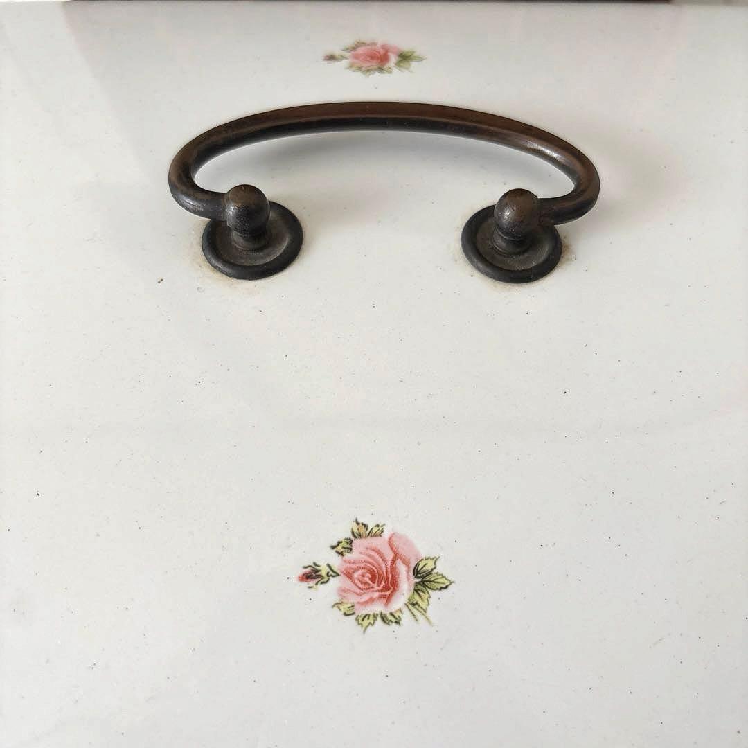 ドイツアンティーク☘️ホーロー 薔薇模様 ブレッドケース ボックス BOX