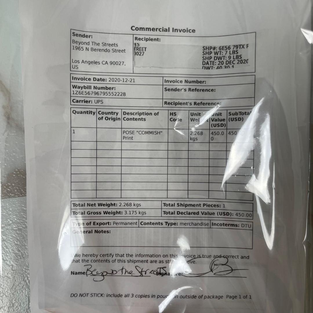 150枚限定　Pose Commish 2020　スクリーンプリント　ポスター