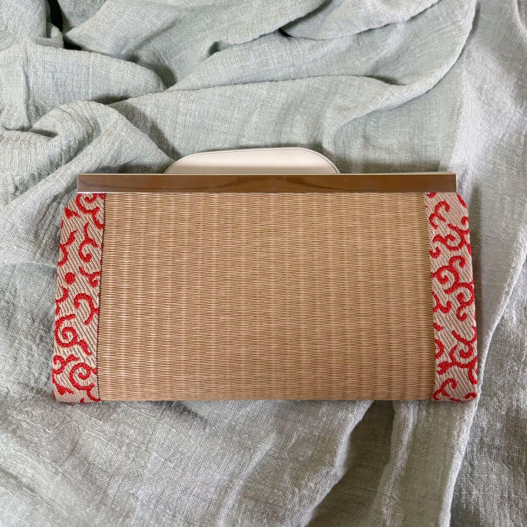 ハンドメイド　和風 畳がま口長財布　唐草　さくら　海外プレゼント