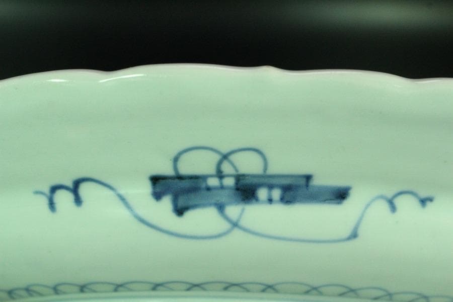 古伊万里 蝶花紋 大皿 φ40cm(K-YC516)