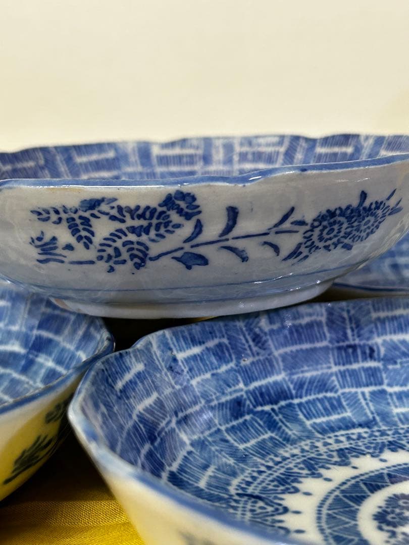 最終値下げ　明治 時代　印判 なます皿 5枚