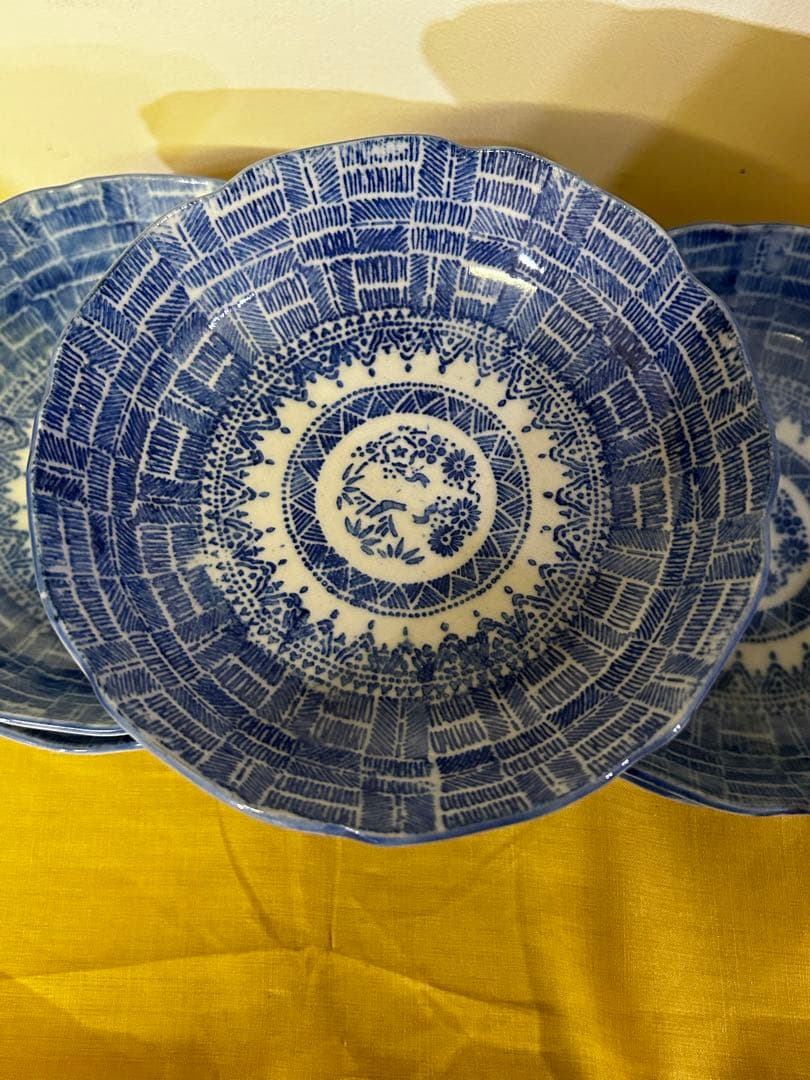 最終値下げ　明治 時代　印判 なます皿 5枚