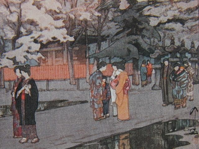 吉田博、【上野公園】、希少な額装用画集より、美品、日本人画家、新品額装付