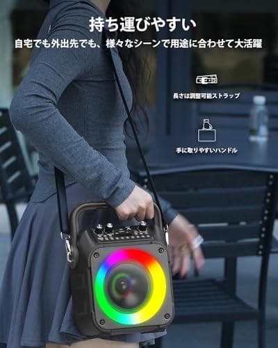 スピーカーセット カラオケ 家庭用 拡声器 カラオケマイク ２本 BlueDXT