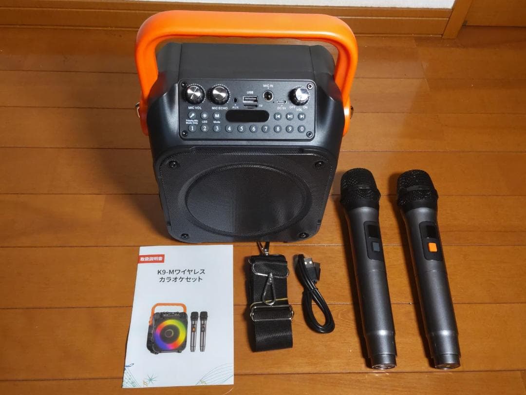 スピーカーセット カラオケ 家庭用 拡声器 カラオケマイク ２本 BlueDXT