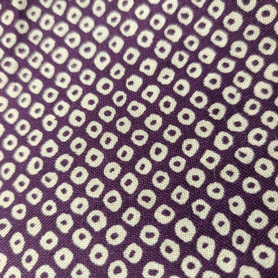 バンブー手提げ　鹿の子紋様　紫　お祭りバッグ　和柄　神輿　祭り用品