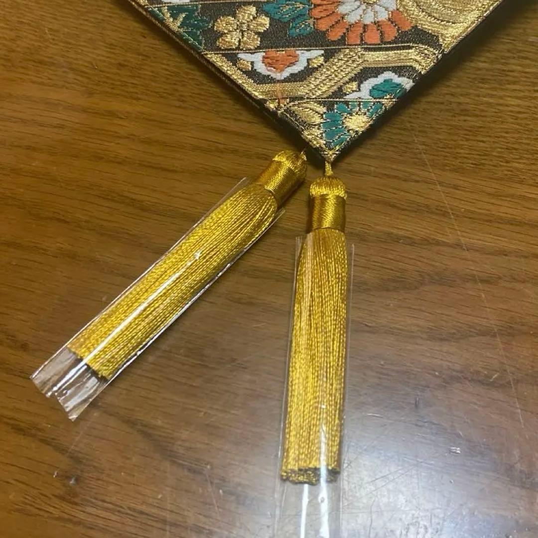 table runner 金彩「夢巻絵」　帯リメイク　正絹　長長尺