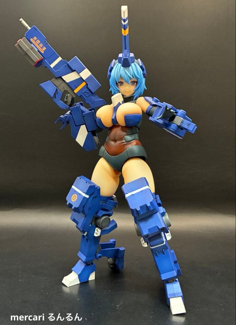 フレームアームズ・ガール 輝鎚・甲ブルーver＋ウェポンユニット×3塗装完成品