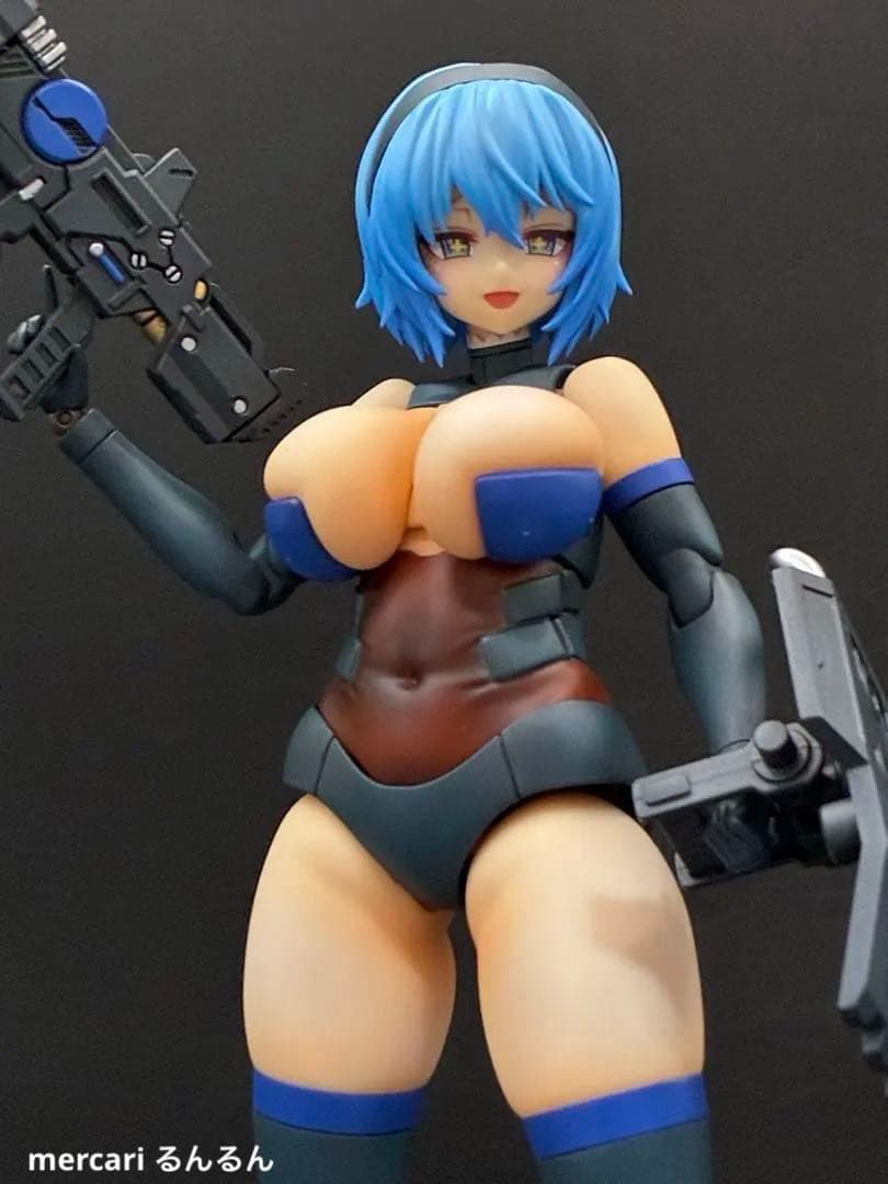 フレームアームズ・ガール 輝鎚・甲ブルーver＋ウェポンユニット×3塗装完成品