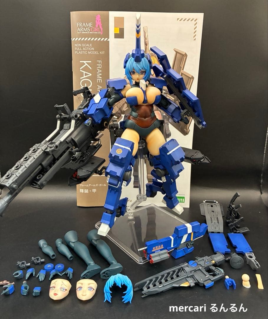 フレームアームズ・ガール 輝鎚・甲ブルーver＋ウェポンユニット×3塗装完成品