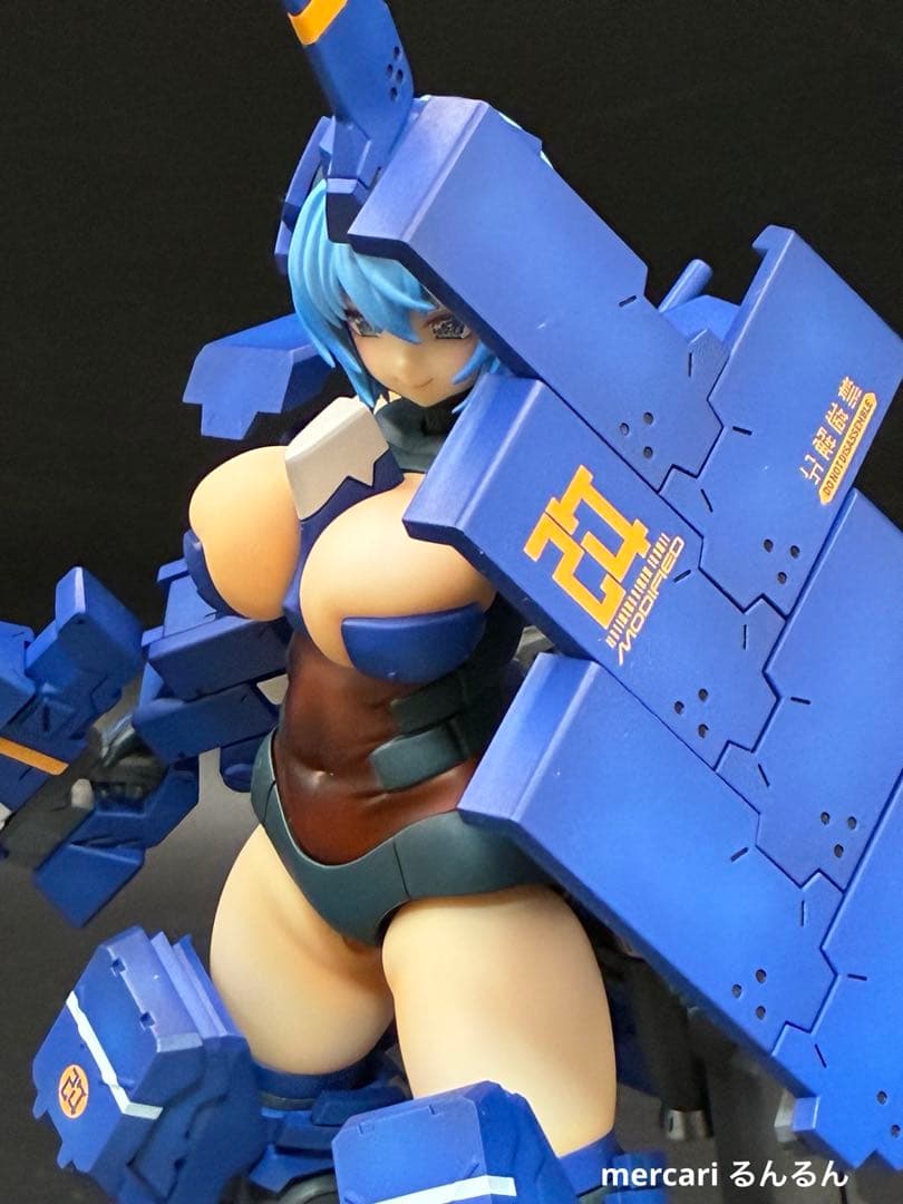 フレームアームズ・ガール 輝鎚・甲ブルーver＋ウェポンユニット×3塗装完成品