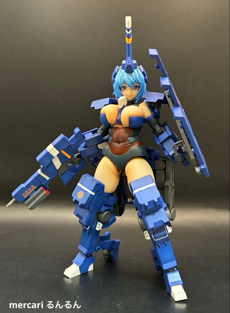 フレームアームズ・ガール 輝鎚・甲ブルーver＋ウェポンユニット×3塗装完成品