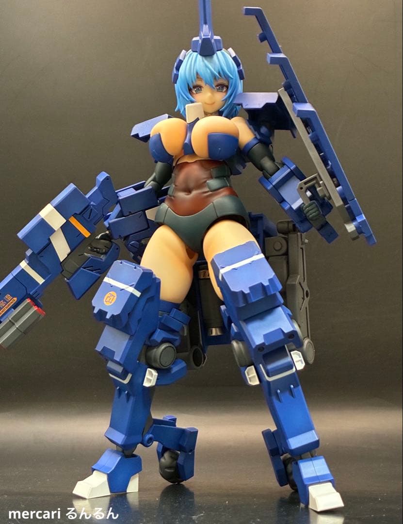 フレームアームズ・ガール 輝鎚・甲ブルーver＋ウェポンユニット×3塗装完成品