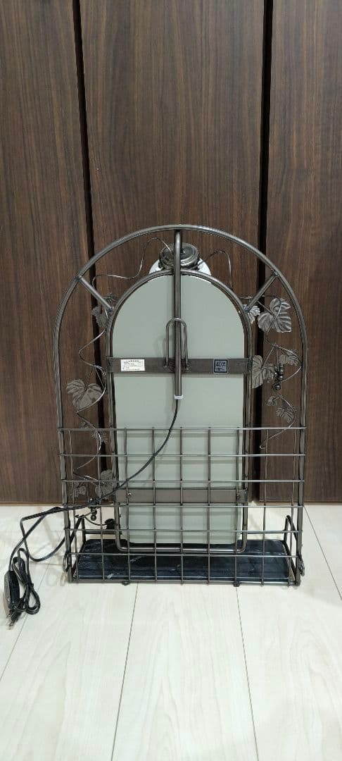 桜井製作所　アイアンドレッサー　昭和レトロ 鏡　電気付　葡萄のツル鉄製