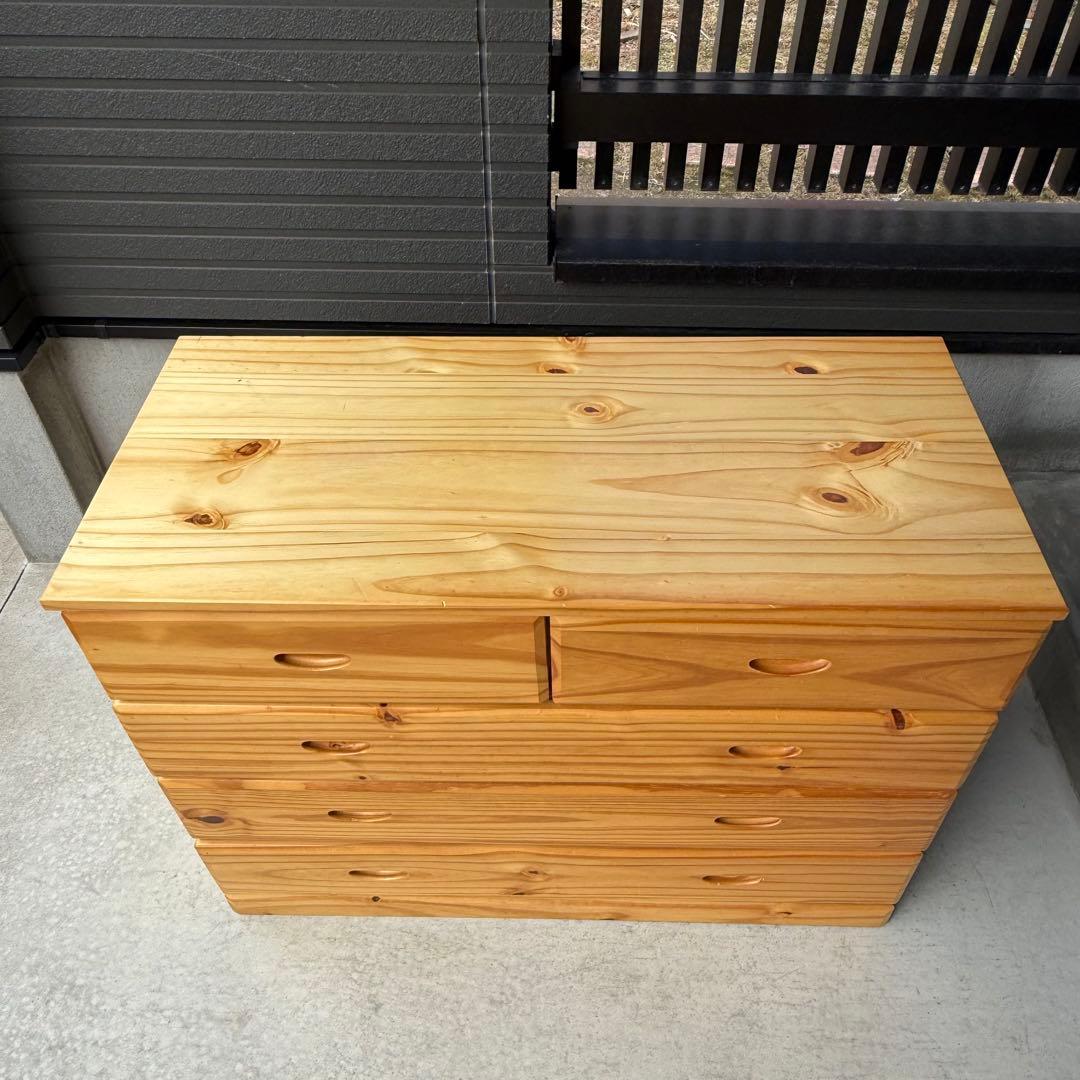 自宅保管品 NITORI / ニトリ 4段チェスト パイン材 天然木 現状渡し