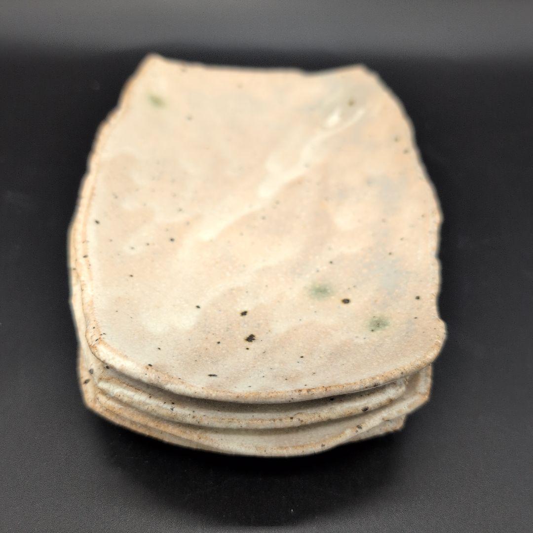 【新品未使用】手作り 陶器 長方形皿 4枚セット 粉引 美濃焼　特別注文