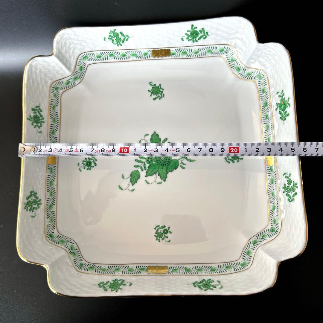 ヘレンド　アポニーグリーン　スクエアボウル