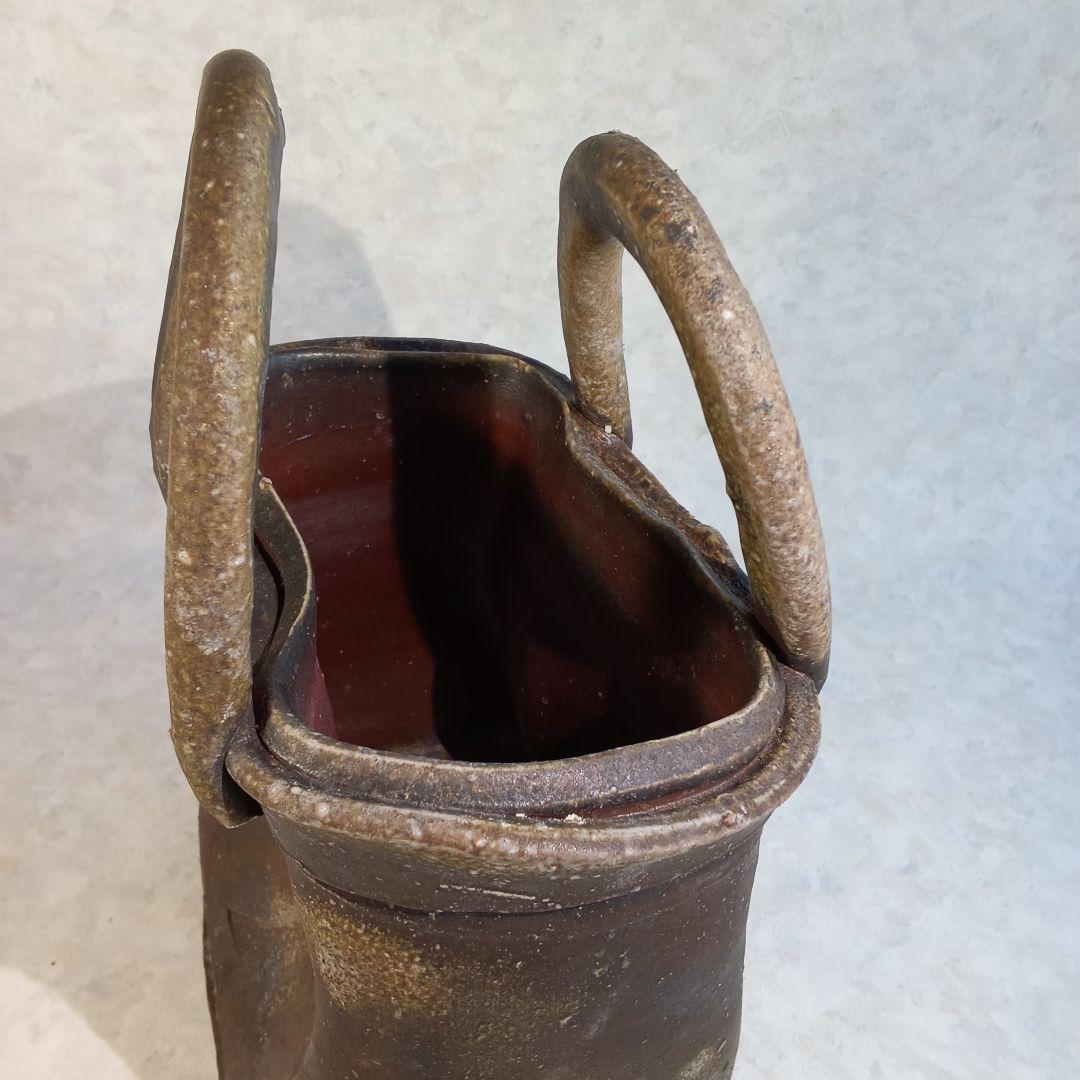 備前焼作家・岩本修一【備前　手付花器】