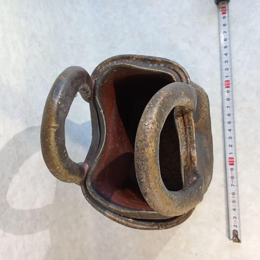 備前焼作家・岩本修一【備前　手付花器】