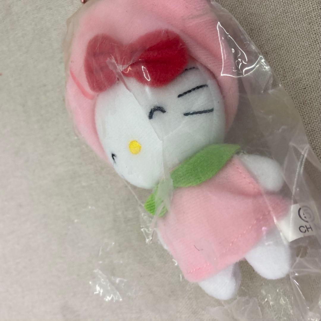 【希少★2006年】ハローキティ　ぬいぐるみ　マスコット　フルーツ　桃　サンリオ