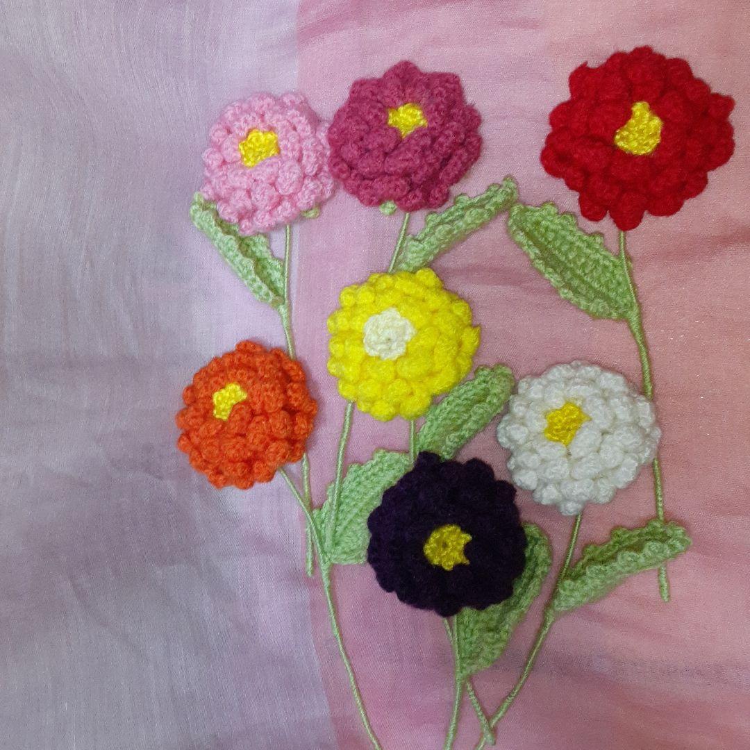 ハンドメイド、オーダー受け付け、菊、ダリア、花束、編みぐるみ、かぎ針、枯れない花