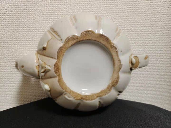 骨董品　古白磁   急須　水注   瓜型　アンティーク　コレクション　希少