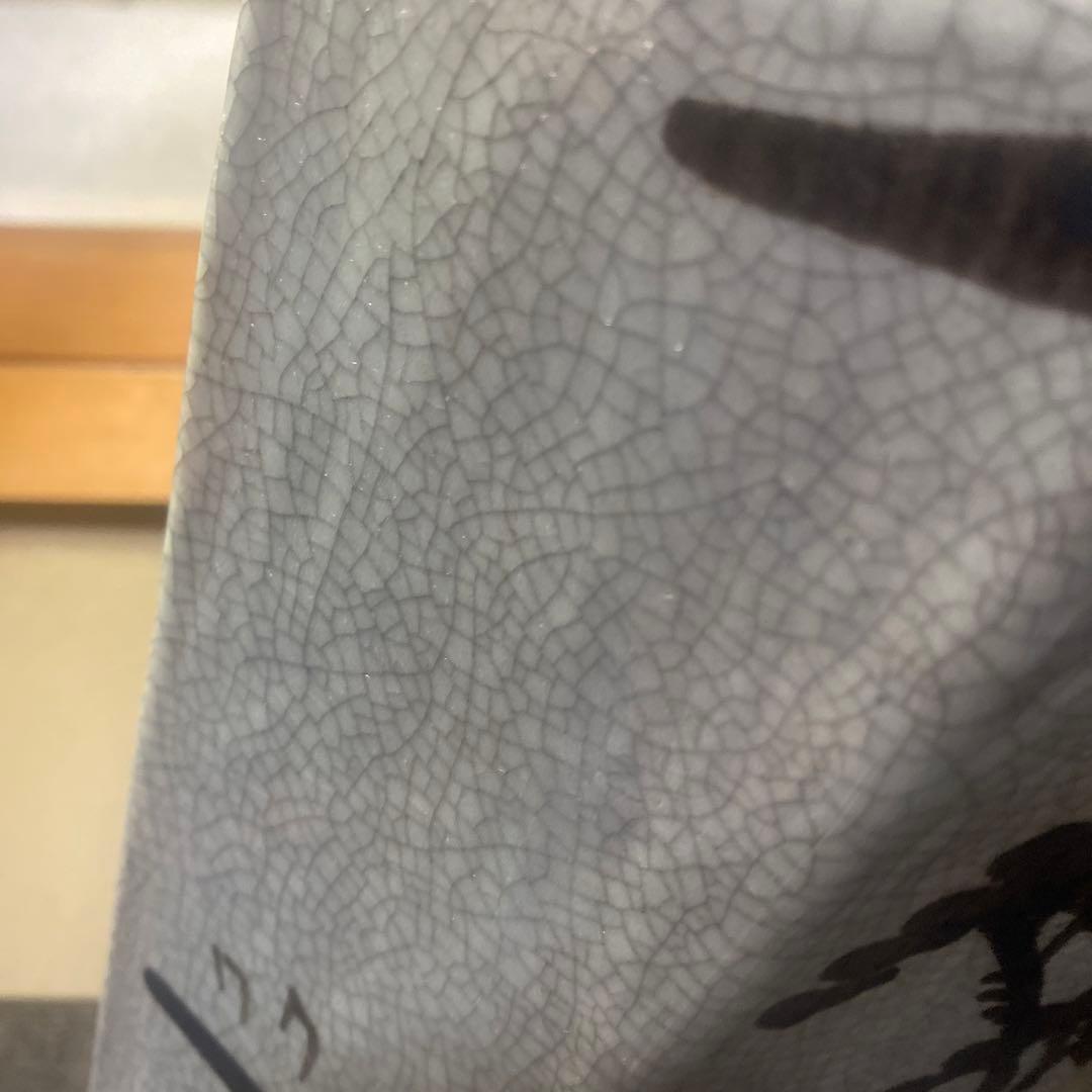 中国古玩　面取山水図花瓶【大】37cm13cm