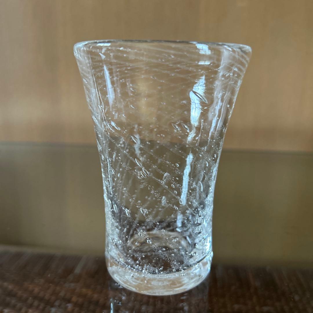 新品◆88 荒川尚也　螺旋状　アワグラス　宙吹きガラスコップ　ペア　晴耕社ガラス