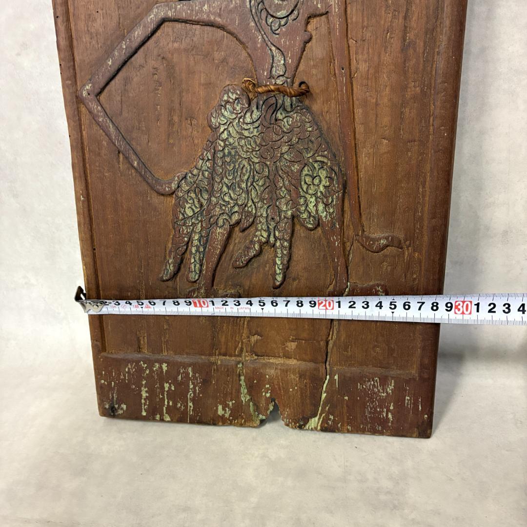 インドネシア伝統木彫パネル　ワヤン　アンティーク壁掛け　民芸アート
