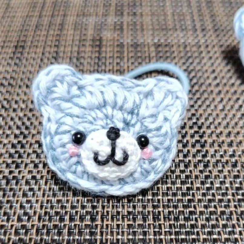 ふたごのくまちゃん　ヘアゴム2p　ブルーデニム