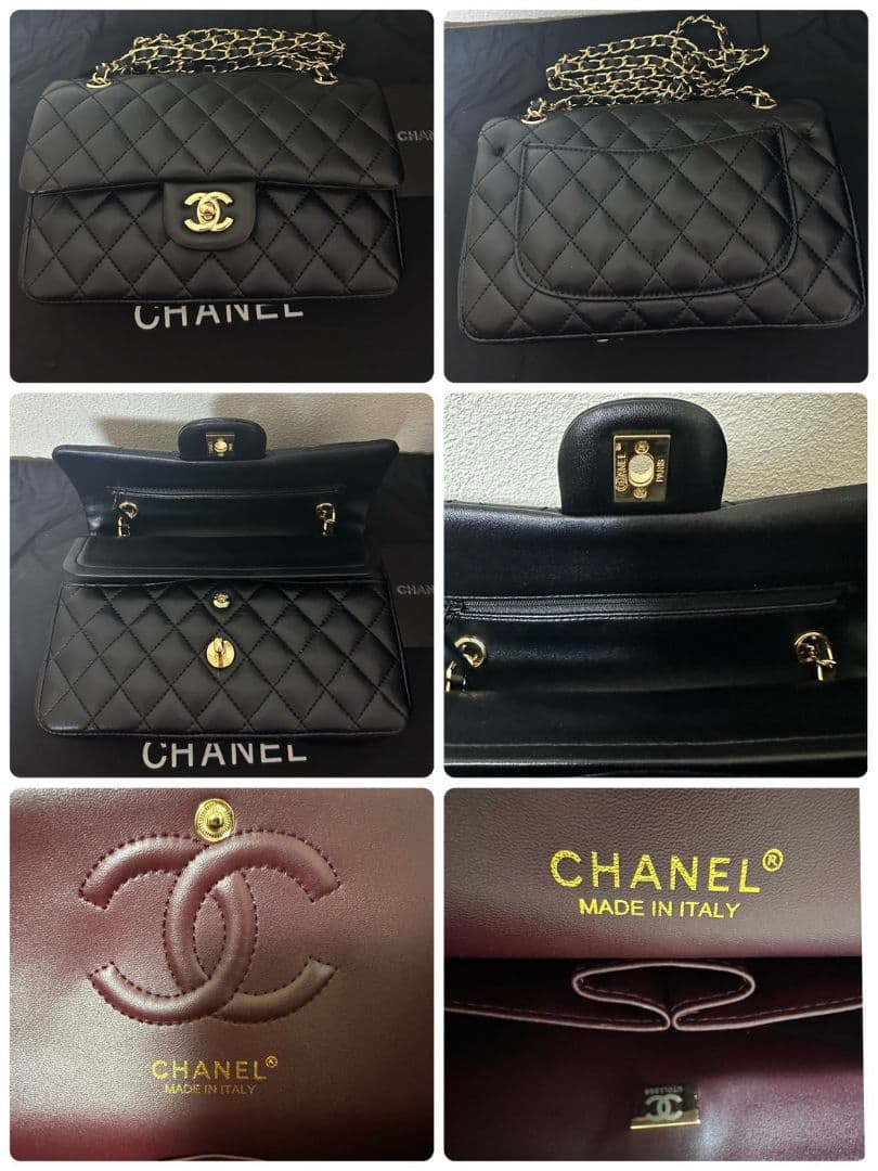 CHANEL ノベルティラムスキンレザーブラック ショルダーバッグブラック