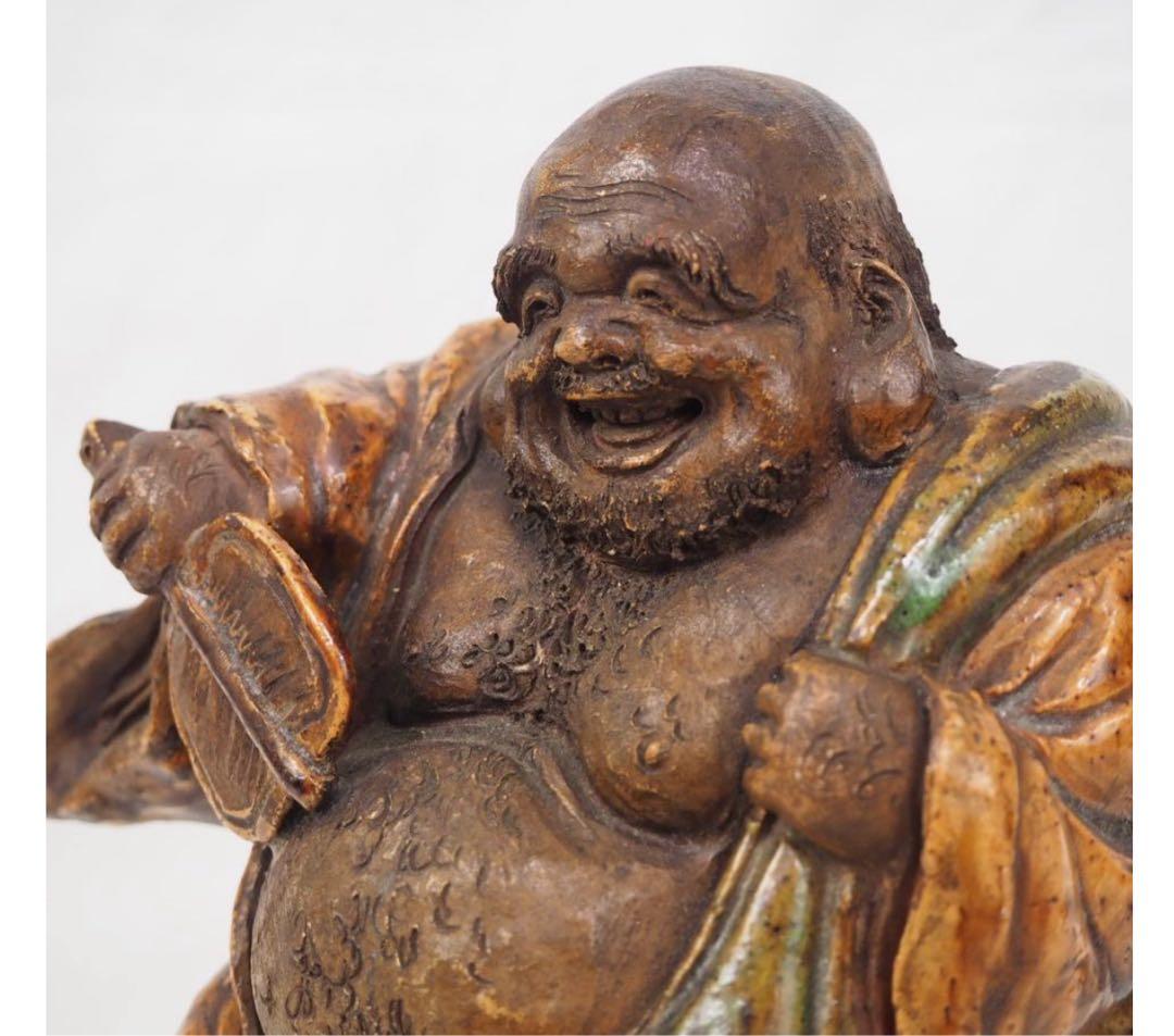 送料無料　時代物　極上布袋様　秀逸作　縁起物