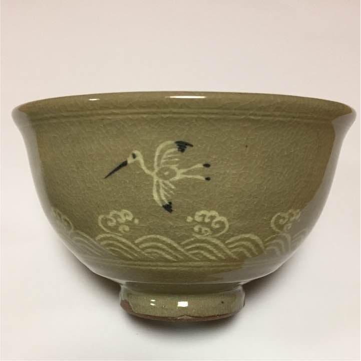 抹茶茶碗 二個   田中渓峰作