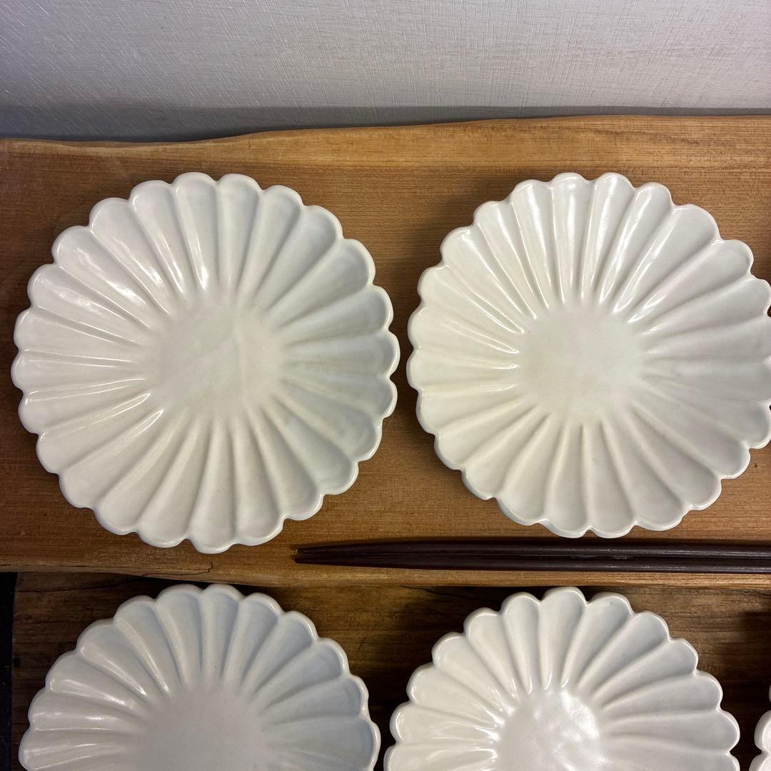 mikuuuuu☆新品　陶器　陶芸作家　輪花皿9枚　554