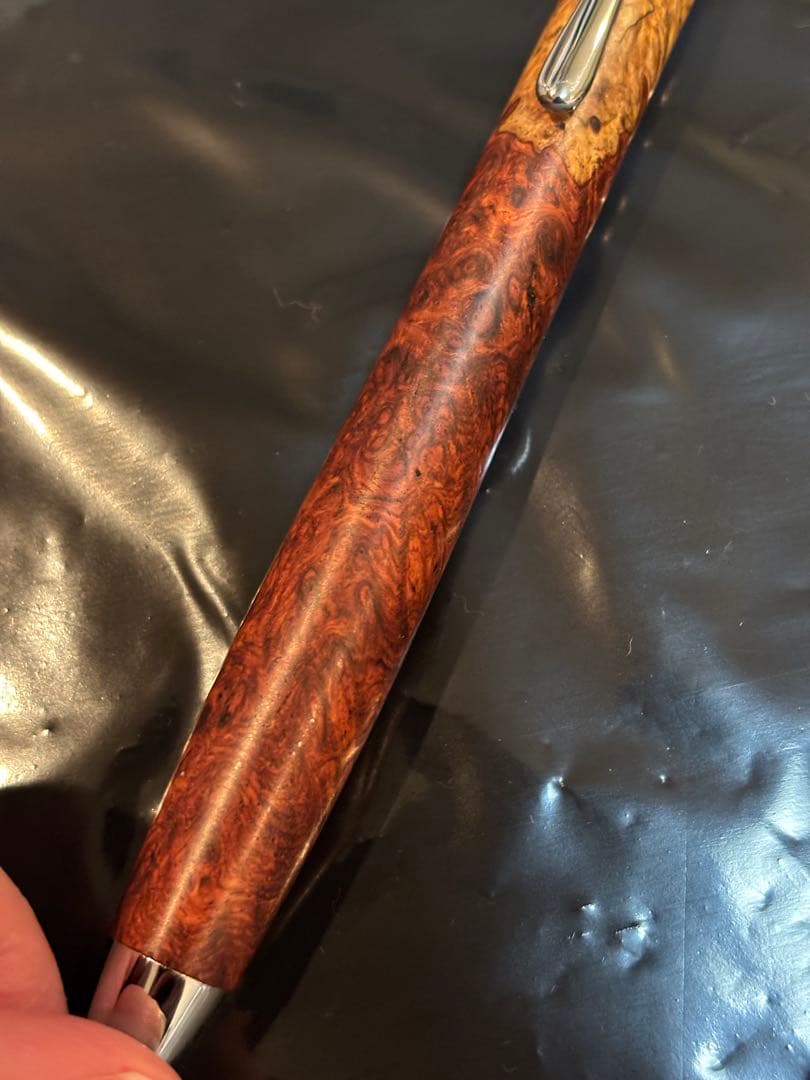 工房 楔 本花梨 瘤 紅白 スポルテッド 木軸 シャープペン 0.9mm