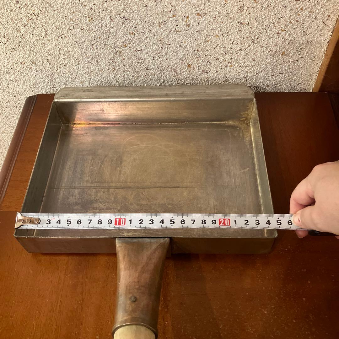 特注 プロ業務用 銅玉子焼き器 24.5×18×4㎝中古　銅製　銅製品