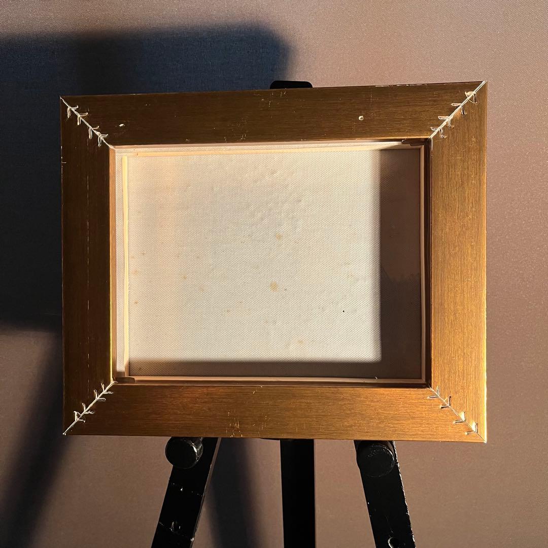 手描き油絵 パリの風景 エッフェル塔 額付 肉筆絵画 インテリア 油彩画