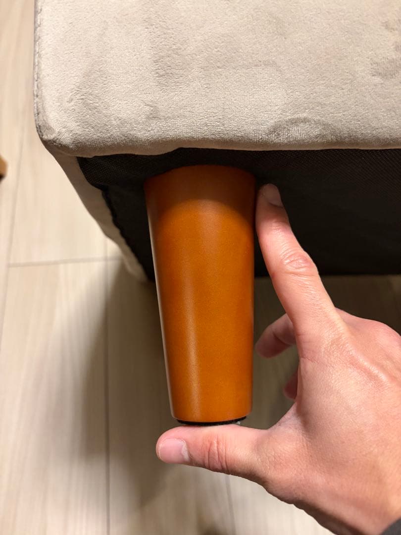 【大阪　引取or直配送】美品　ロウヤ　3人掛けカウチソファ　ベルベット調