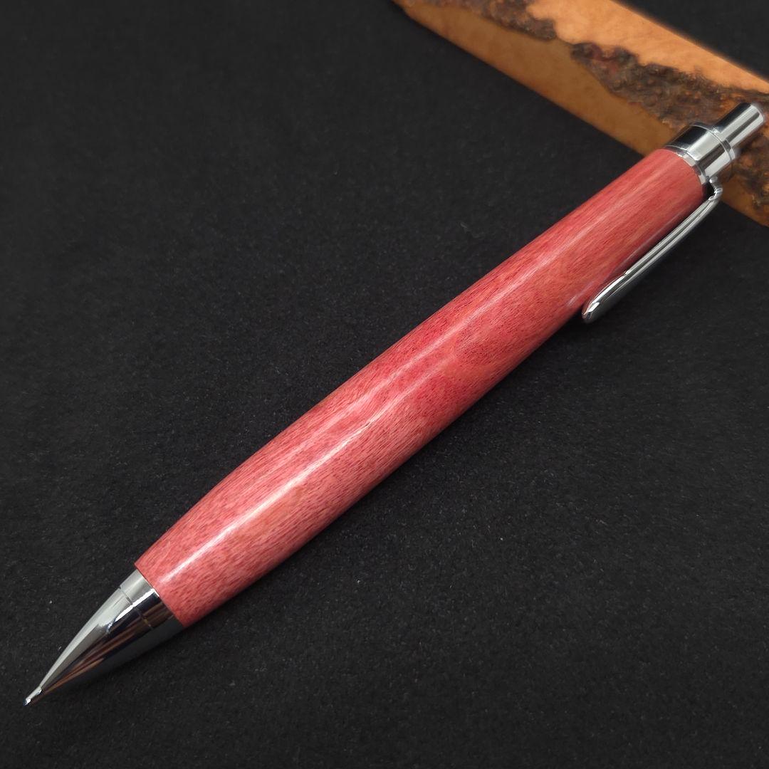 No.34ハンドメイド木軸シャーペンピンクアイボリー