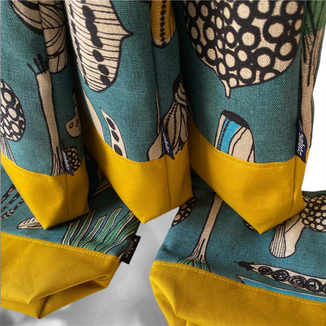 入園入学5点セット（salute* handmade）　ベジタブル柄×黄色