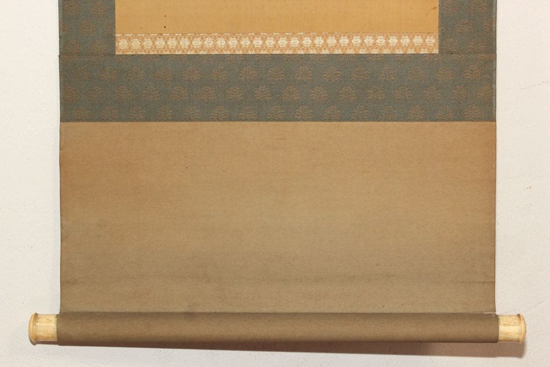 No4986 掛軸　在銘　鶴川　寿老人画賛　絹本　合箱　唐画　日本画　送料無料