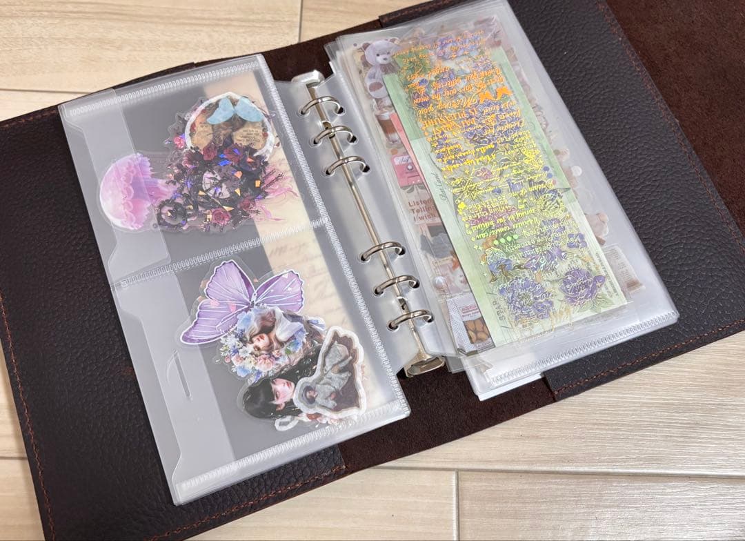 本革　プルアップ　A5サイズ　コラージュ収納ファイル　6穴バインダー