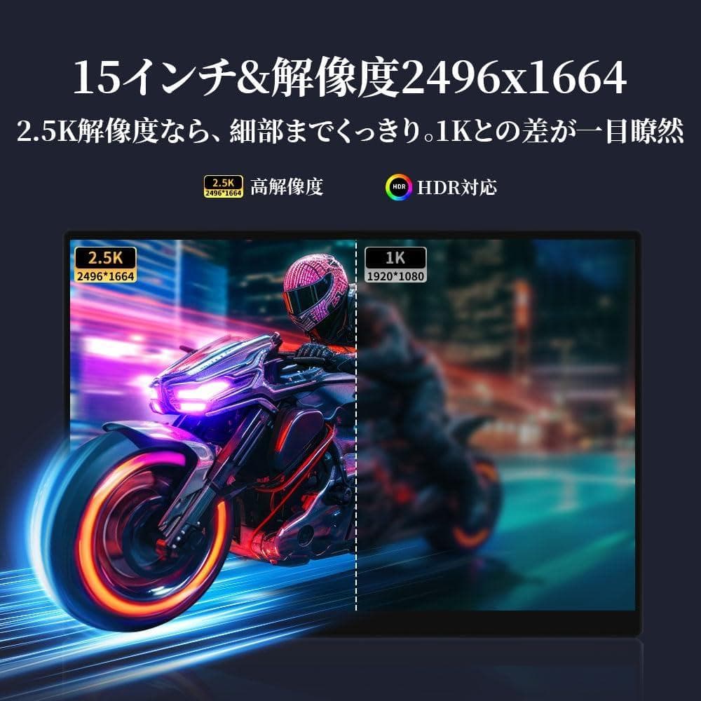 ✨15インチ✨モバイルモニター 2496*1664 3:2画面比 タッチパネル