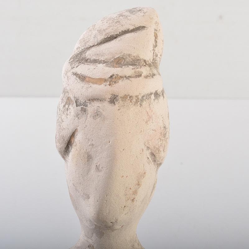 中国　唐代　加彩　人物俑　婦人胸像　置物　時代箱　M　R7157