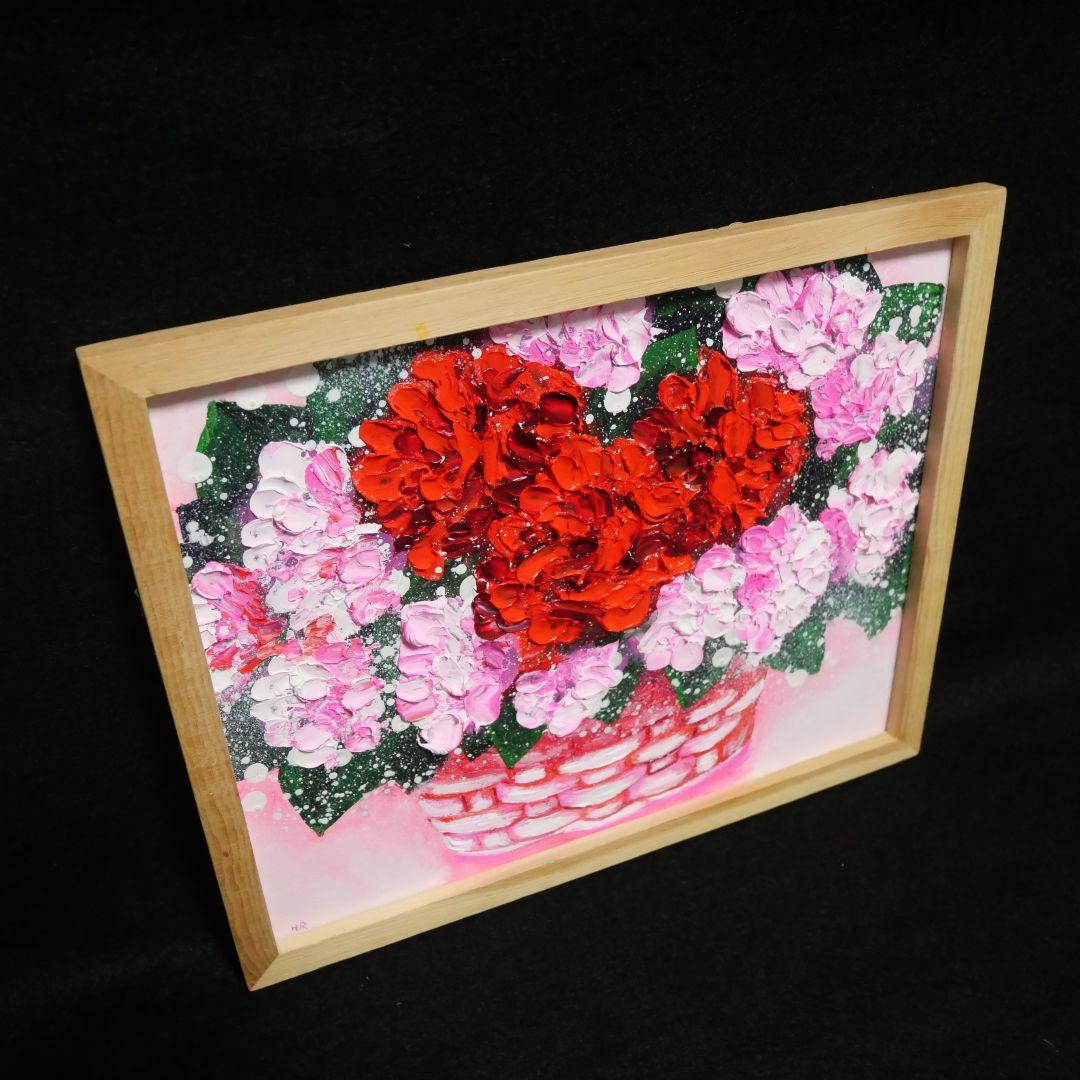 油絵 油彩 油彩画 絵 絵画【華やかなカーネーション】