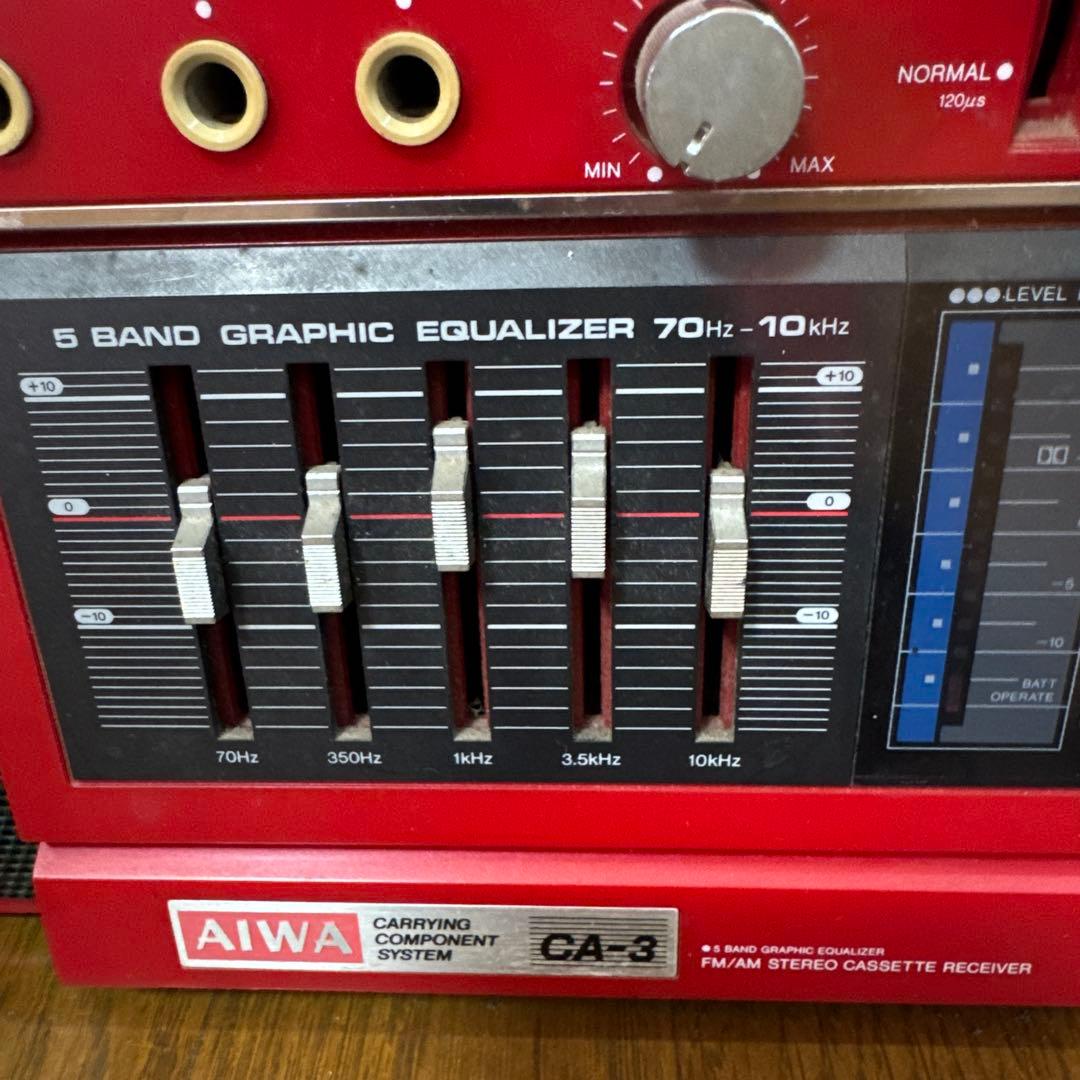 【ジャンク】AIWA CA-3レッドレトロラジカセ