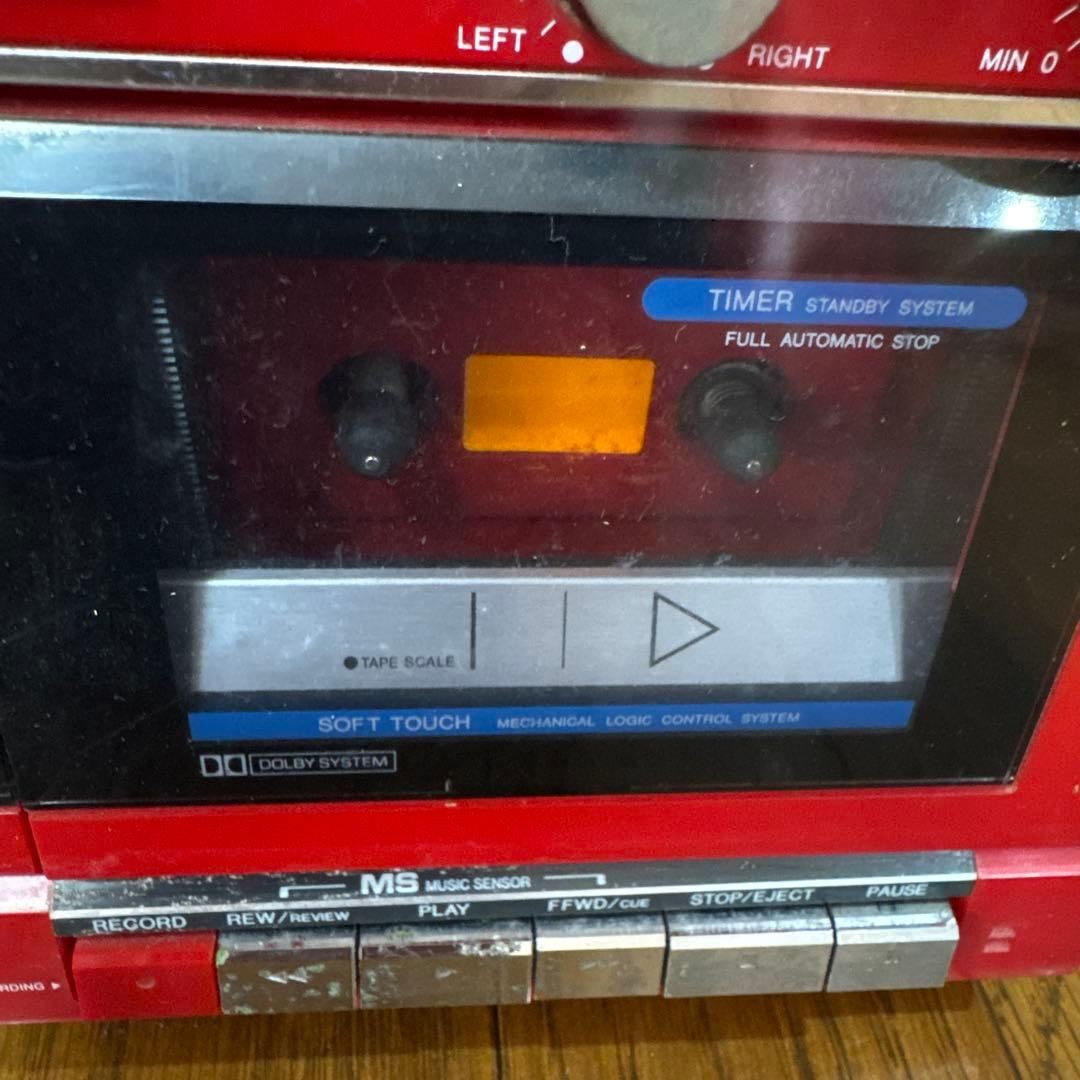 【ジャンク】AIWA CA-3レッドレトロラジカセ