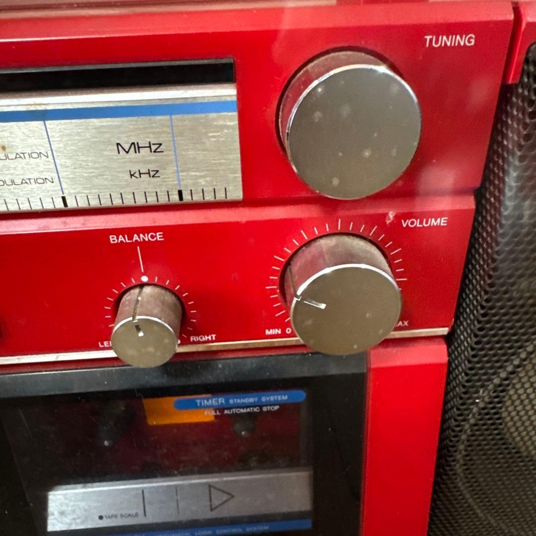 【ジャンク】AIWA CA-3レッドレトロラジカセ