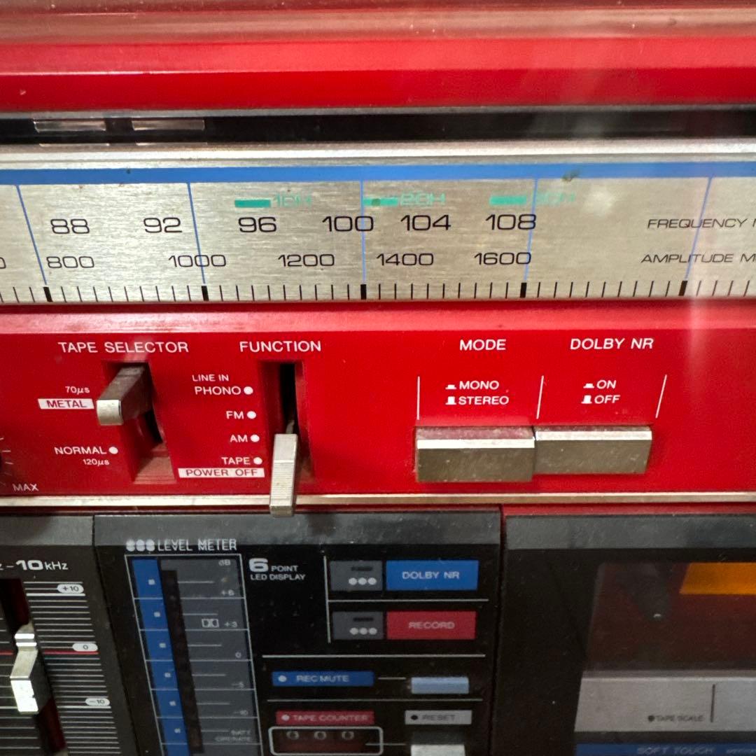 【ジャンク】AIWA CA-3レッドレトロラジカセ