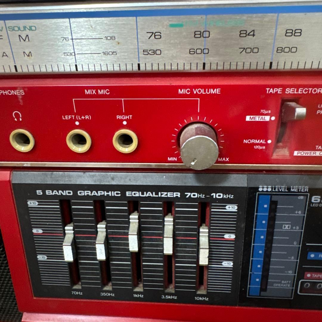 【ジャンク】AIWA CA-3レッドレトロラジカセ